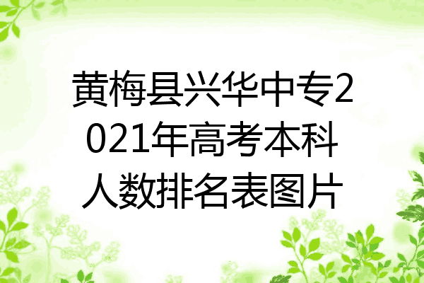 黄梅县兴华中专2021年高考本科人数排名表图片