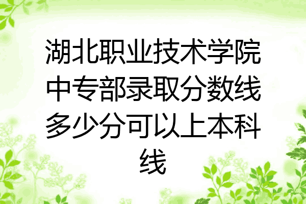 湖北职业技术学院中专部录取分数线多少分可以上本科线