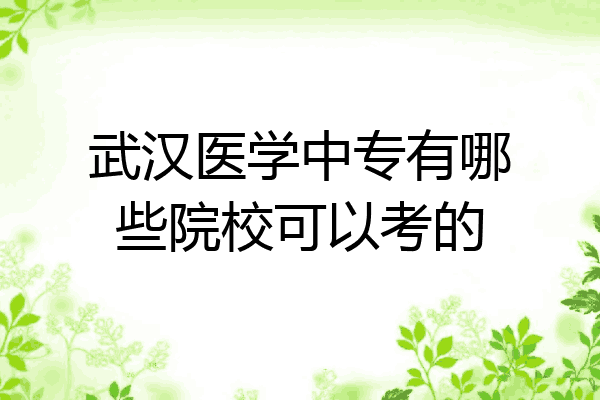 武汉医学中专有哪些院校可以考的