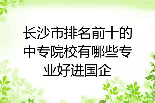 长沙市排名前十的中专院校有哪些专业好进国企