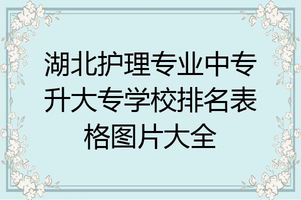 湖北护理专业中专升大专学校排名表格图片大全