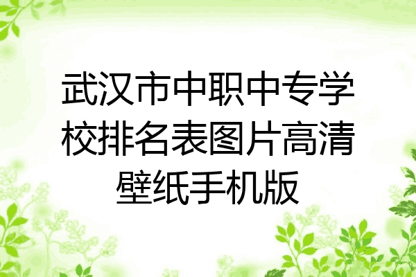 武汉市中职中专学校排名表图片高清壁纸手机版