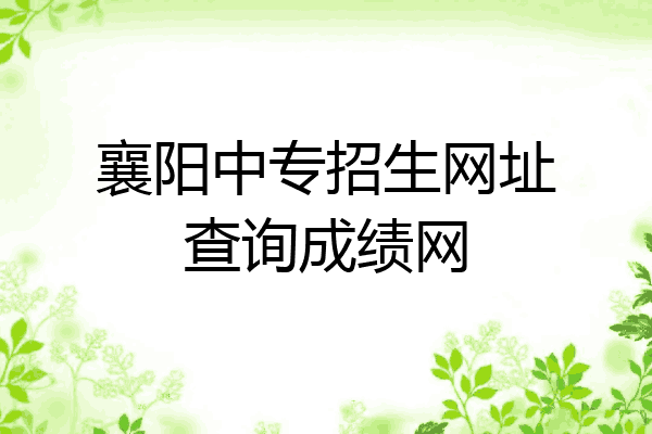 襄阳中专招生网址查询成绩网