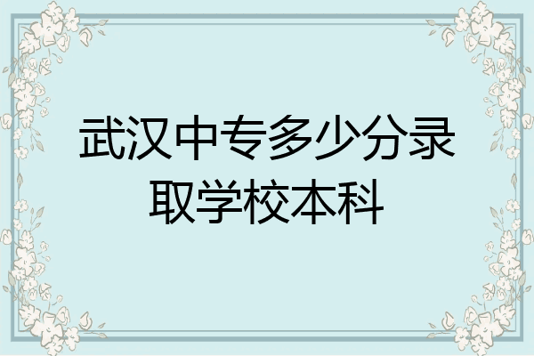 武汉中专多少分录取学校本科