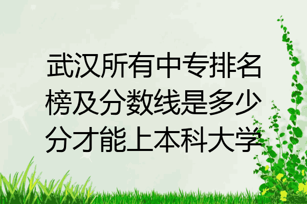 武汉所有中专排名榜及分数线是多少分才能上本科大学