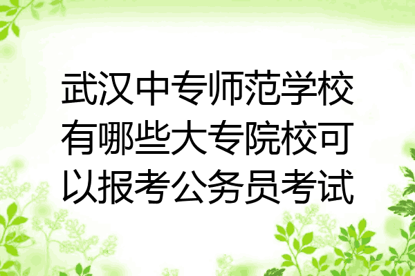 武汉中专师范学校有哪些大专院校可以报考公务员考试