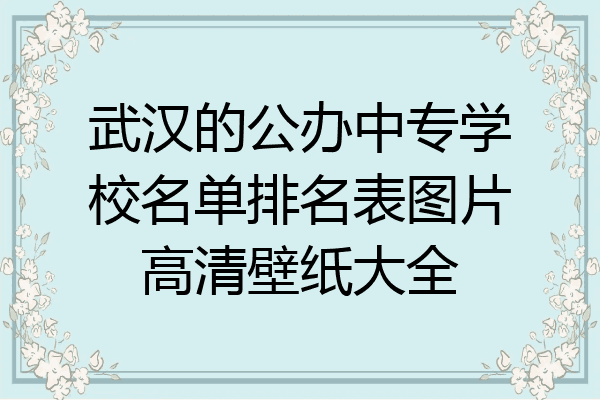 武汉的公办中专学校名单排名表图片高清壁纸大全