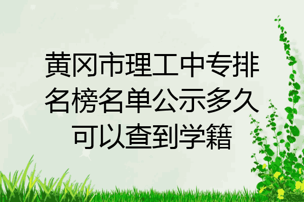 黄冈市理工中专排名榜名单公示多久可以查到学籍