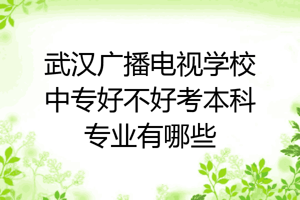武汉广播电视学校中专好不好考本科专业有哪些