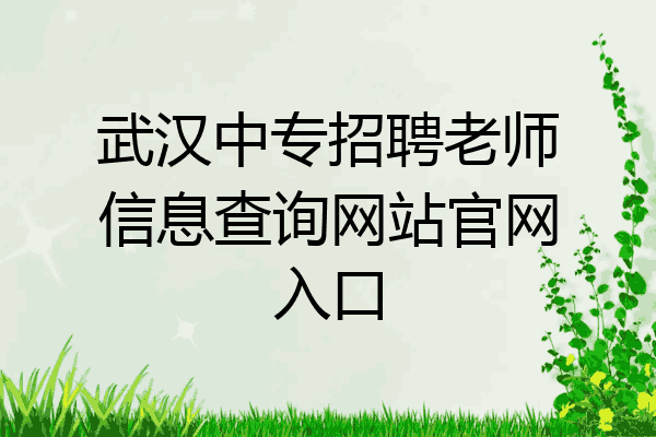 武汉中专招聘老师信息查询网站官网入口