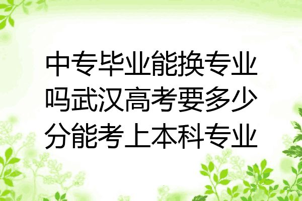 中专毕业能换专业吗武汉高考要多少分能考上本科专业