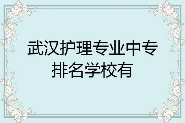 武汉护理专业中专排名学校有