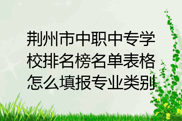 荆州市中职中专学校排名榜名单表格怎么填报专业类别