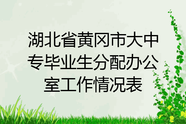 湖北省黄冈市大中专毕业生分配办公室工作情况表