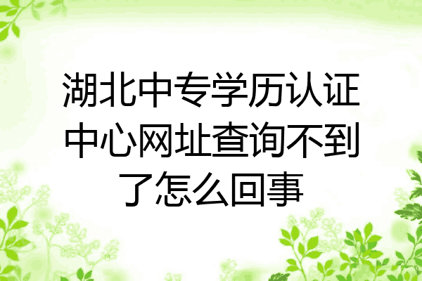 湖北中专学历认证中心网址查询不到了怎么回事
