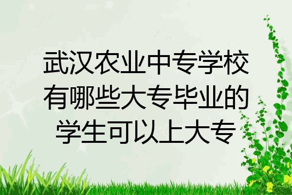 武汉农业中专学校有哪些大专毕业的学生可以上大专
