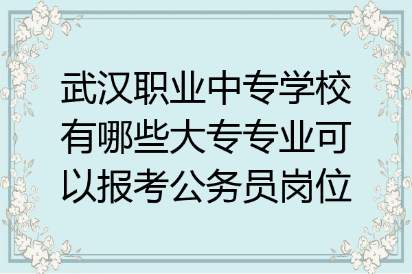 武汉职业中专学校有哪些大专专业可以报考公务员岗位