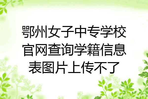 鄂州女子中专学校官网查询学籍信息表图片上传不了