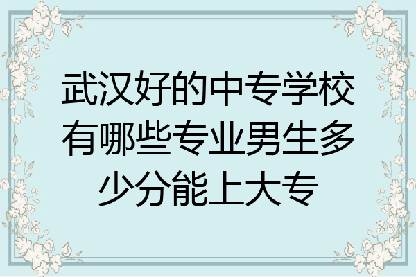 武汉好的中专学校有哪些专业男生多少分能上大专