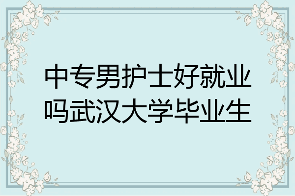 中专男护士好就业吗武汉大学毕业生