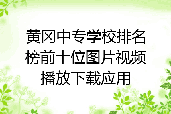 黄冈中专学校排名榜前十位图片视频播放下载应用