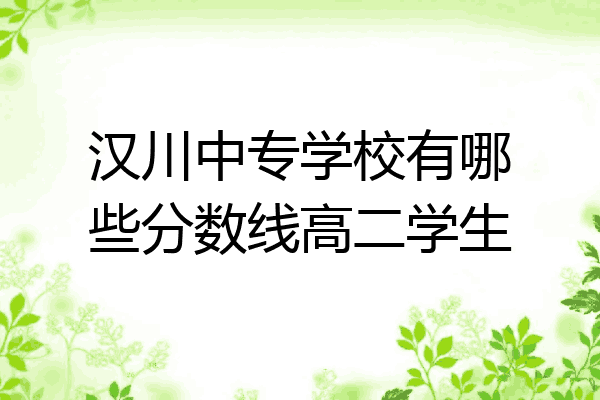 汉川中专学校有哪些分数线高二学生