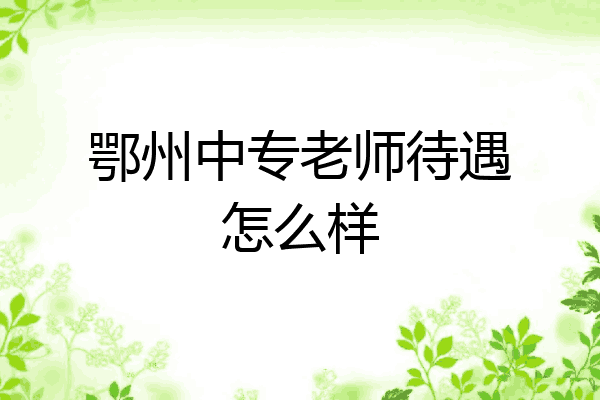鄂州中专老师待遇怎么样