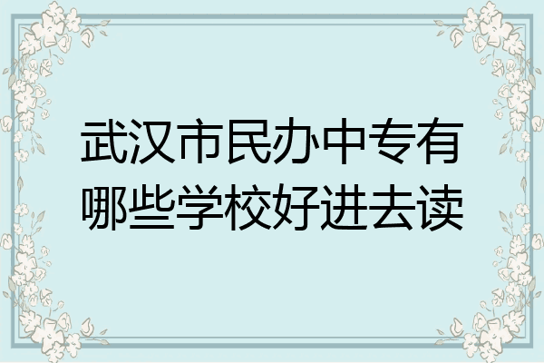 武汉市民办中专有哪些学校好进去读