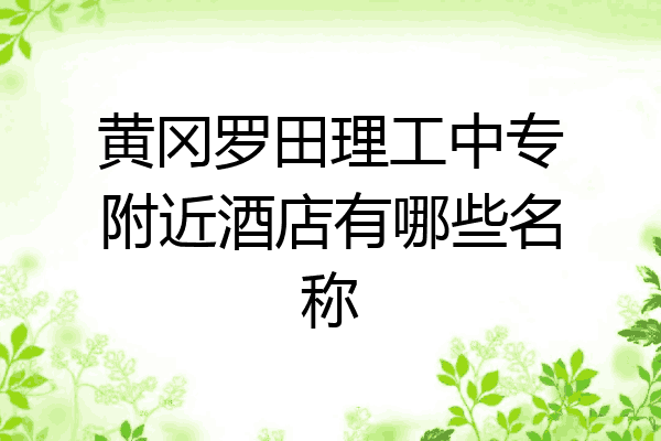 黄冈罗田理工中专附近酒店有哪些名称