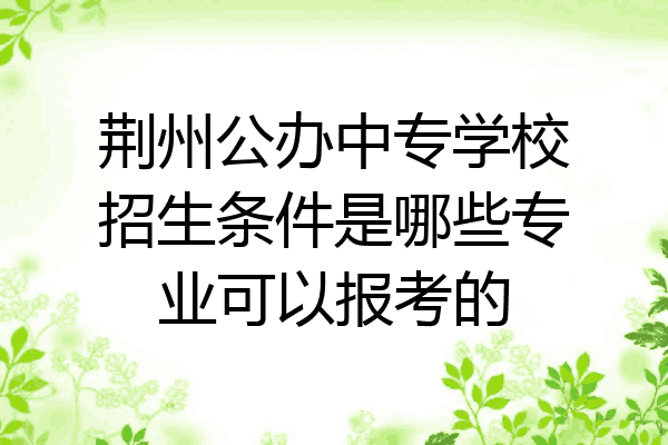 荆州公办中专学校招生条件是哪些专业可以报考的