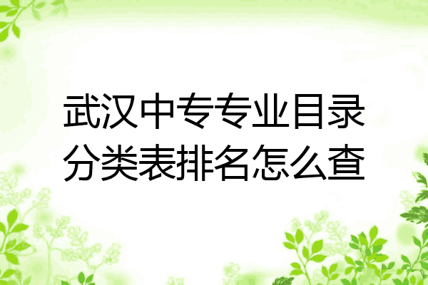 武汉中专专业目录分类表排名怎么查