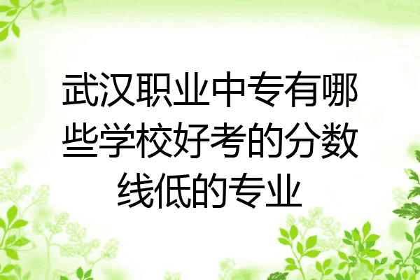 武汉职业中专有哪些学校好考的分数线低的专业