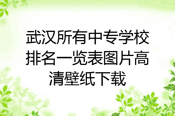 武汉所有中专学校排名一览表图片高清壁纸下载