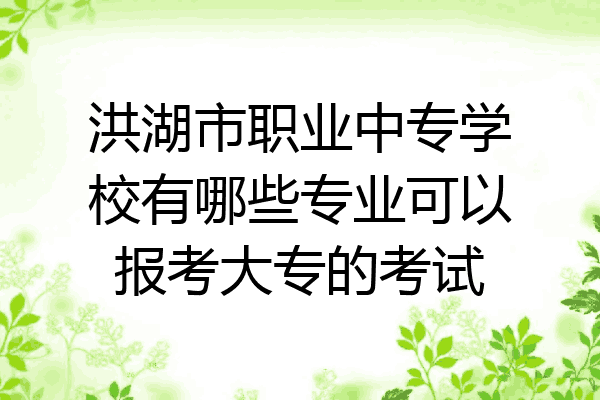 洪湖市职业中专学校有哪些专业可以报考大专的考试
