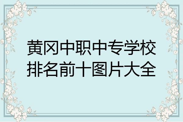 黄冈中职中专学校排名前十图片大全