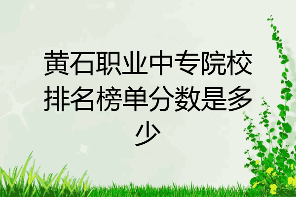 黄石职业中专院校排名榜单分数是多少