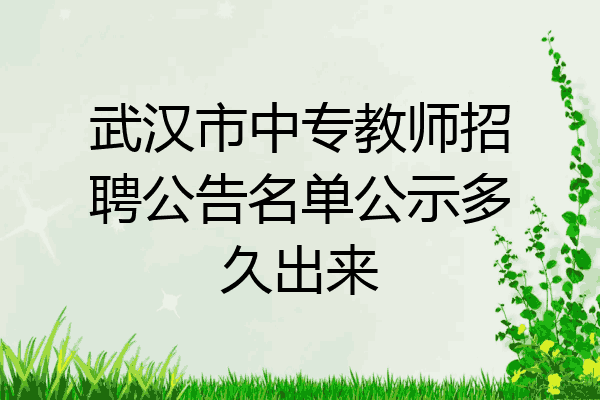 武汉市中专教师招聘公告名单公示多久出来