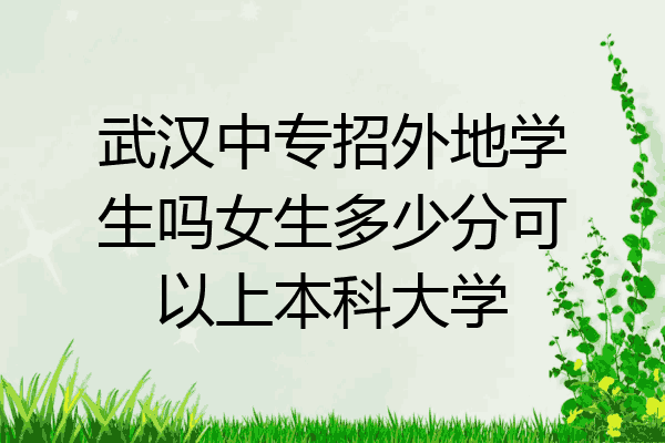 武汉中专招外地学生吗女生多少分可以上本科大学