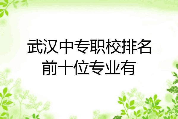 武汉中专职校排名前十位专业有