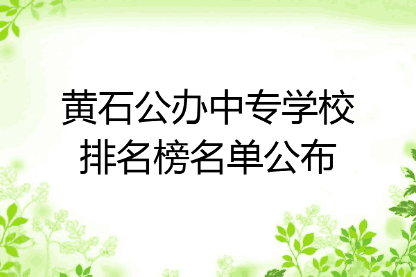 黄石公办中专学校排名榜名单公布