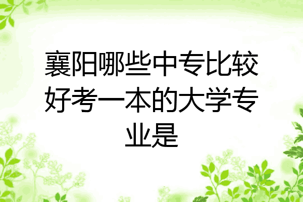 襄阳哪些中专比较好考一本的大学专业是