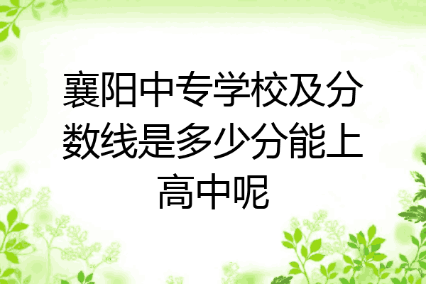 襄阳中专学校及分数线是多少分能上高中呢