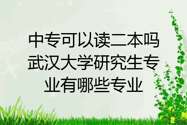 中专可以读二本吗武汉大学研究生专业有哪些专业