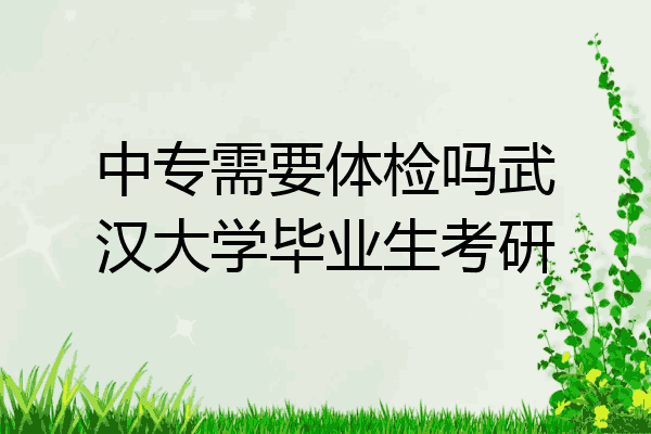 中专需要体检吗武汉大学毕业生考研