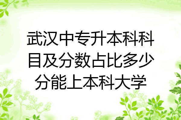 武汉中专升本科科目及分数占比多少分能上本科大学