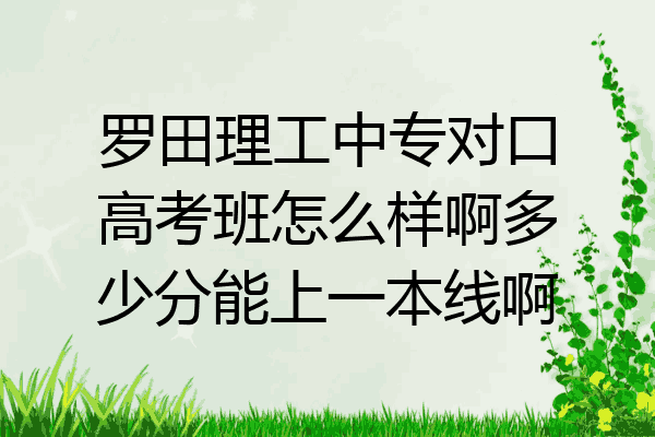 罗田理工中专对口高考班怎么样啊多少分能上一本线啊