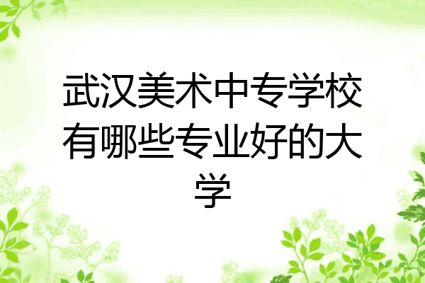 武汉美术中专学校有哪些专业好的大学