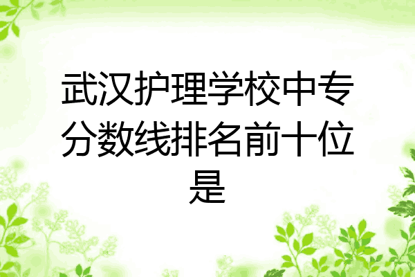 武汉护理学校中专分数线排名前十位是