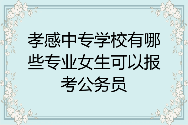 孝感中专学校有哪些专业女生可以报考公务员