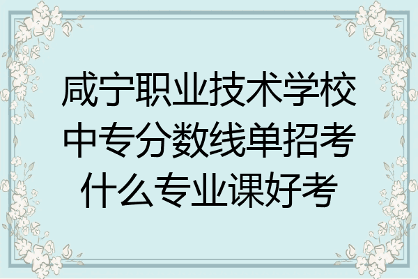 咸宁职业技术学校中专分数线单招考什么专业课好考